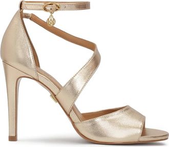 Kazar Sandaal met gouden volle hak - Dames - Sandalen met hakken - Geel - 36 EU - Leer - Schoenen