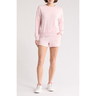 RBX Fleece Sweatshirt & Shorts Set in Puff Pink at Nordstrom Rack, Size X-Large