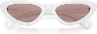 Miu Miu White 0mu B11su Cat-Eye Sunglasses