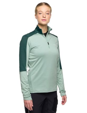 Vaude Langarmshirt VAUDE WOMENS LIVIGNO HALFZIP II, Damen, Gr. 34, dusty fern, Obermaterial: 89% Polyester, 11% Elasthan, normal, hoch geschlossener Ausschn