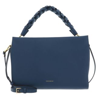 Coccinelle Leather handbag cross body bag Boheme Grana Double Hand Bag Deep Blue/Sandshell