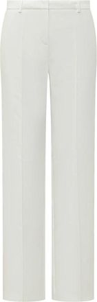 Pinko Eucalipto Broeken - Dames - Straight fit broeken - Wit - S - Leer - Broeken