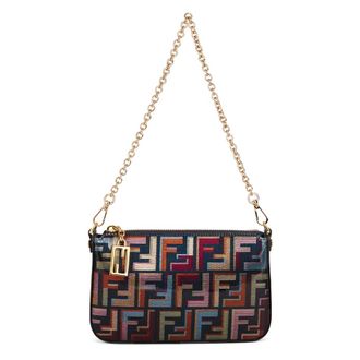 Fendi Shoulder Bags, female, Multicolor, Size: ONE SIZE Pouch Baguette