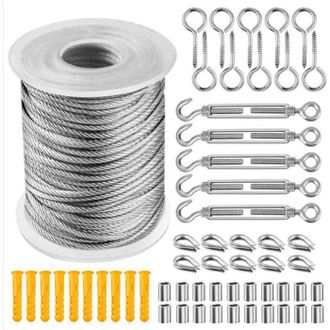 OEM Kit De Cable Suspendido De Acero Inoxidable De 30 Metros Para Entrenamiento En Plantas Trepadoras E Instalaci&oacute;n De Pasamanos De Escaleras