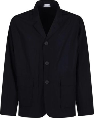 Thom Browne Packable S/C met Klepzakken (27) - Heren - Blazers - Blauw - M - Jassen