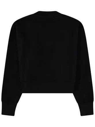 Msgm Logo-Print Cotton Sweatshirt - Black