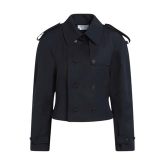 Alexander McQueen Light Jackets, female, Blue, XS, Short Double-Breasted Jacket