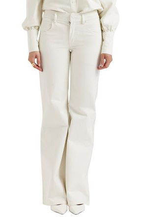 House of CB Marli Wide Leg Jeans in Ivory at Nordstrom, Size X-Small