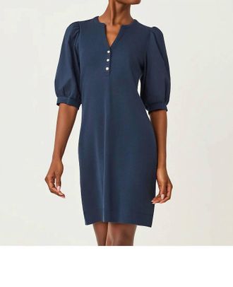 Lilly Pulitzer Ronson Popover Mini Dress In Low Tide Navy