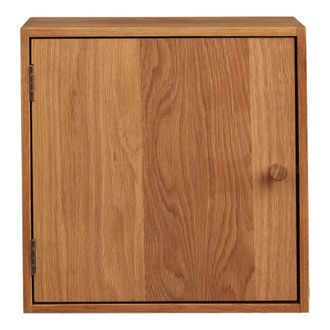 Moloo Cubo mural con 1 puerta en roble macizo 30x30 cm