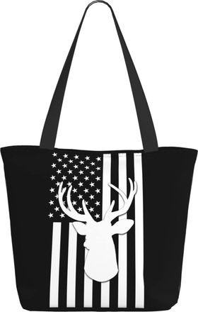 AOOEDM Deer American Flag Hunting (2) Ladies Shopping Bag 13x11x7in.The Perfect ValentineS Day Gift.It Is The Best ValentineS Day Gift For Mom, Daughter, Wif