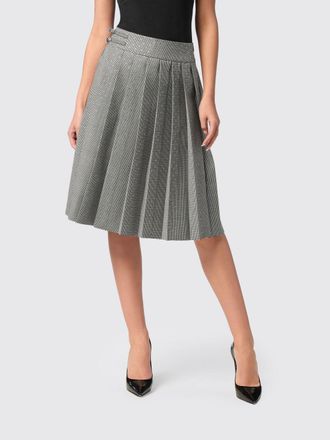 Philipp Plein Prince of Wales Jersey Wrap Mini Skirt with Rhinestones