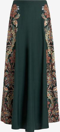 Etro Ausgestellter langer Seidenrock mit floralem Paisley-Print