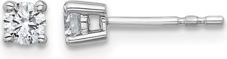 Diamond2Deal 14k Gold 1/3 ct Round Lab Grown Diamond Stud Earrings VS Clarity, D-E Color