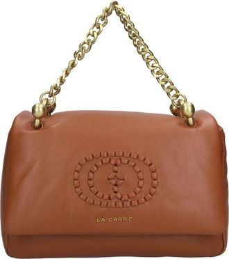 La Carrie Woven Logo Sthephy Leren Tas - Dames - Handtassen - Bruin - ONE Size - Leer - Tassen
