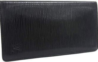 Louis Vuitton Noir Leather Coin Purse/Coin Case (Pre-Owned)