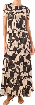 Misa Ekat Maxi Skirt In Abstract Marble