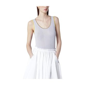 Roberto Collina Canotta Contrasto - Tops - Mujer - P&uacute;rpura - L