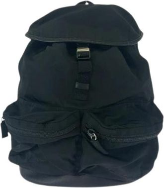 Prada Pre-owned Backpacks, female, Black, Size: ONE SIZE Pre-owned Tessuto Nylon Backpack