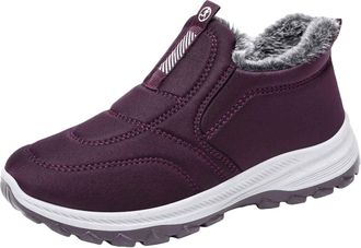 Generic Women Winter Snow Boots Comfortable Warm Faux Fur lined Slip on Ankle Boots Lightweight Waterproof Outdoor Booties