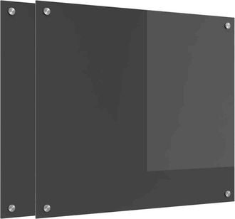 vidaXL Salpicadero De Cocina 2 Pcs Gris Oscuro 70 X 60 Cm Vidaxl