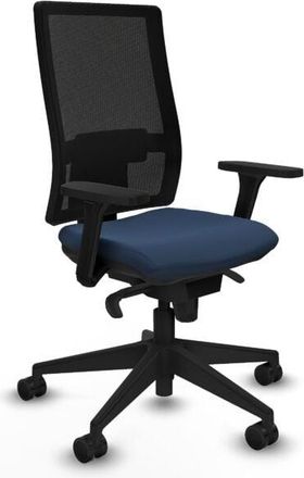 Piqueras y Crespo Piqueras Y Crespo - Horna sincro malla negra similpiel azul marino brazos 3D base piramidal ruedas 65mm nailon