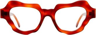 Kuboraum Moderne Tortoise Ovale Cat-Eye Bril - Dames - Brillen - Bruin - ONE Size - Accessoires
