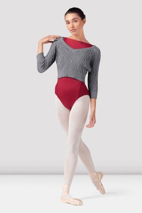 Bloch Ladies Bianca 3/4 Sleeve Sweater, Grey Marle