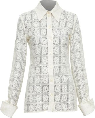 Sportmax Sava crochet sheer shirt