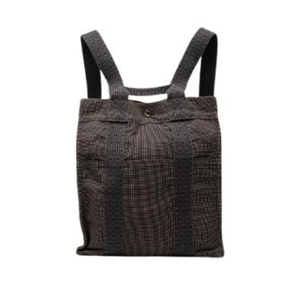 Herm&egrave;s Pre-owned Backpacks, female, Gray, Size: ONE SIZE Pre-owned Herline Sac A Dos MM Canvas Backpack