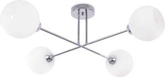 OEM L&aacute;mpara De Techo Asturia Cromada 4 Placas Pantalla Blanca E27