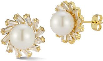 Chloe and Madison Chloe And Madison Plated Cz Earrings