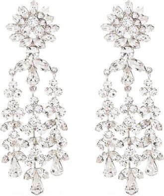 Jennifer Behr Silver-Tone Drop Crystal Earrings - Womens - Brass