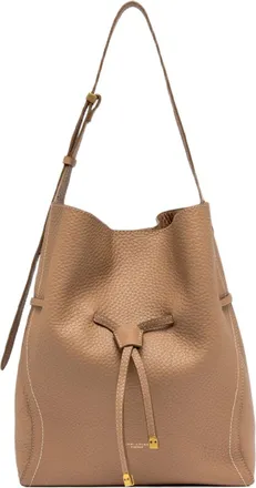 Gianni Chiarini Double-Grain Leather Bag With Contrast Stitching And Iconic Details