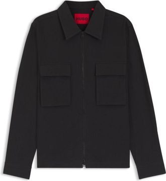 HUGO BOSS Oversized-fit shirt in stretch-cotton seersucker