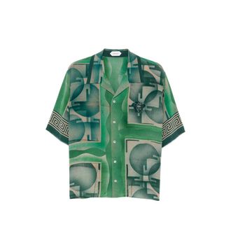 Versace Greca-print Medusa-head Shirt