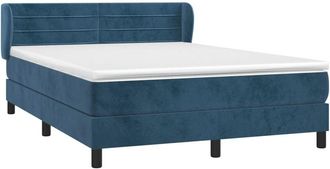 vidaXL Cama Box Spring Con Colch&oacute;n Terciopelo Azul Oscuro 140x200 Cm Vidaxl