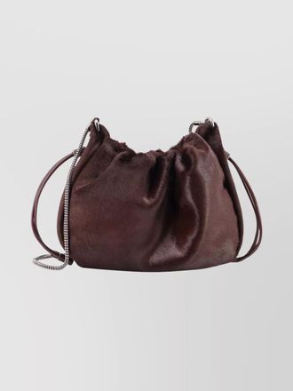 Brunello Cucinelli mini bucket shoulder bag in pony skin