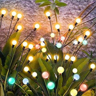 OEM Luces Solares Para Exteriores, 4 Unidades De 10 Luces Led Solares Tipo Luci&eacute;rnaga Para Jard&iacute;n, Balc&oacute;n, Decoraci&oacute;n Solar De Jard&iacute;n Exterior, Ip65 Resis