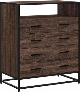 vidaXL Drawer Cabinet Brown Oak 70x41x83.5 cm Engineered Wood Vidaxl