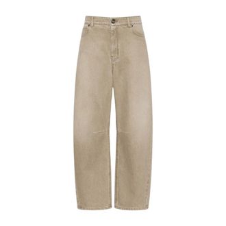 Max Mara Jeans met 5 zakken - Dames - Loose Fit Jeans - Beige - XS - Katoen - Jeans