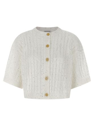 Brunello Cucinelli Womens Dazzling Cable Cardigan