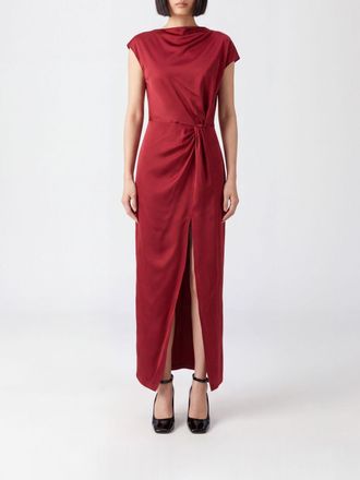 Federica Tosi Draped Asymmetric Satin Midi Evening Dress