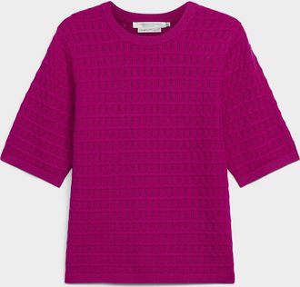 Contemporaine Womens Ultra-soft embossed-stripe sweater