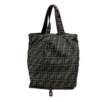 Fendi Pre-owned Womens Zucca Canvas And Nylon Foldable Tote - Dark Green Textile - One Size