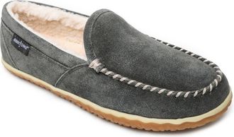 Minnetonka Tilden Faux Shearling Lined Slipper in Grey at Nordstrom, Size 10
