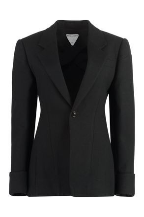 Bottega Veneta Cotton Blend Single-Breast Blazer - Black