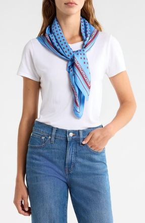 Madewell Medium Silk Bandana in Retro Blue at Nordstrom