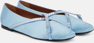 D'accori Cara embellished satin ballet flats