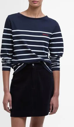 Barbour Bradley Stripe Cotton Top in Navy Stripe at Nordstrom, Size 10